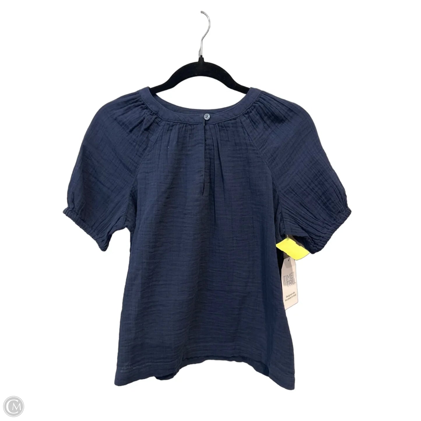 Top Short Sleeve By Time And Tru In Navy, Size: S