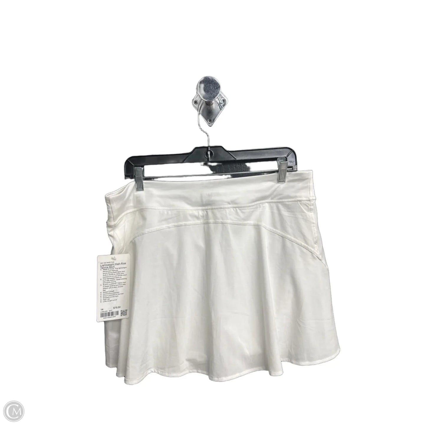 Athletic Skirt By Lululemon In White, Size: 14