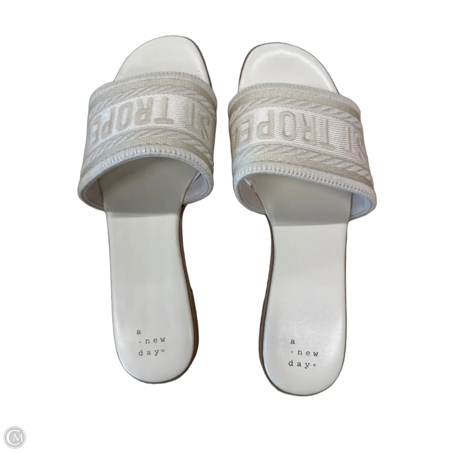 Sandals Flats By A New Day In Cream & White, Size: 8.5