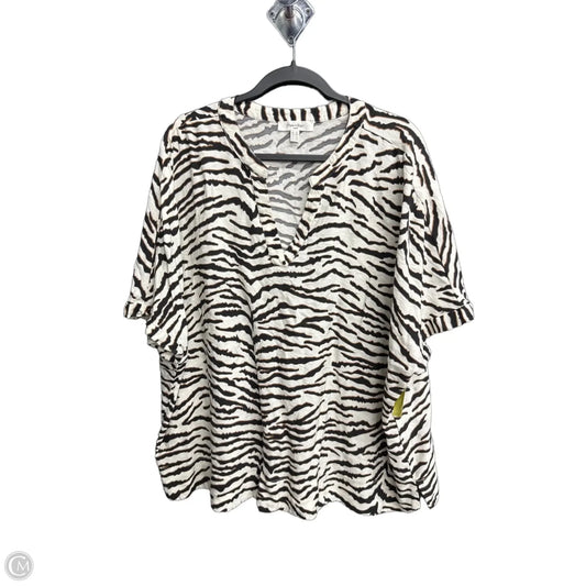 Blouse Short Sleeve By Clothes Mentor In Zebra Print, Size: 3x