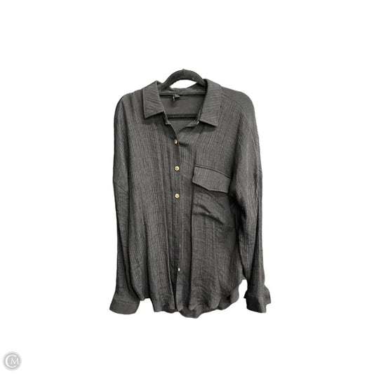 Top Long Sleeve By Blu Pepper In Black, Size: L