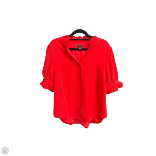 Blouse Short Sleeve By Ann Taylor In Red, Size: S