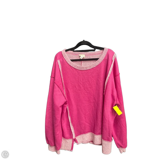 Top Long Sleeve By Bibi In Pink, Size: L