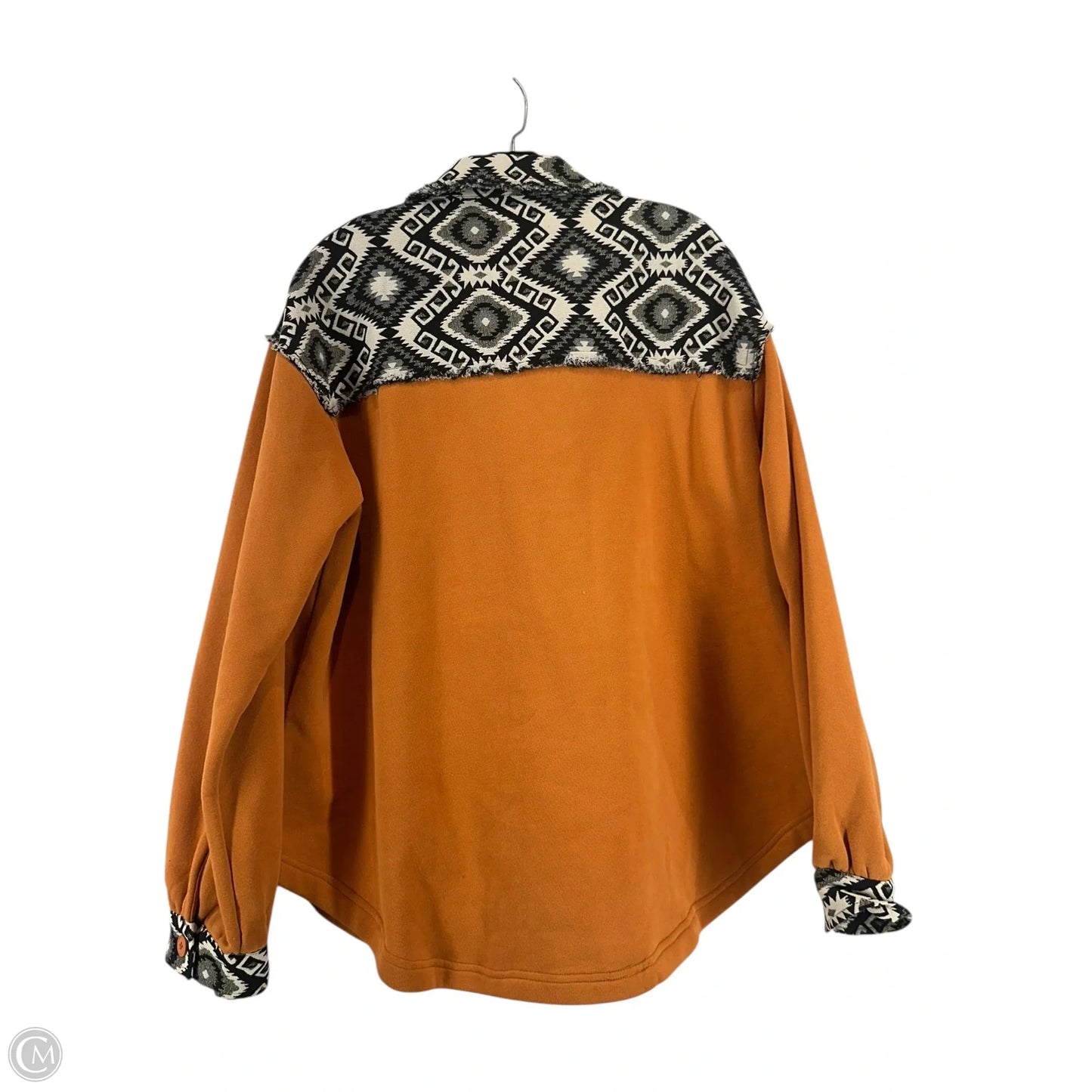 Jacket Shirt By Mazik In Orange, Size: M