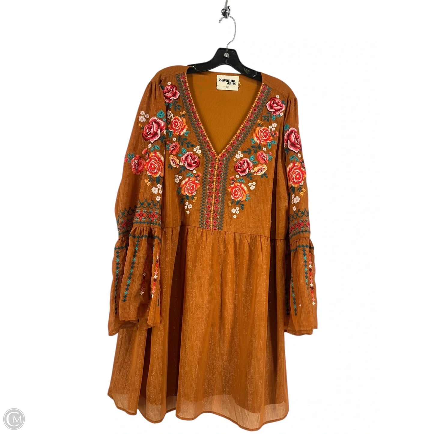 Dress Casual Midi By Savanna Jane In Orange, Size: 1x