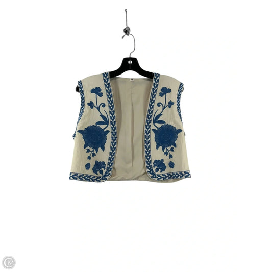 Vest Other By Clothes Mentor In Blue & Cream, Size: M