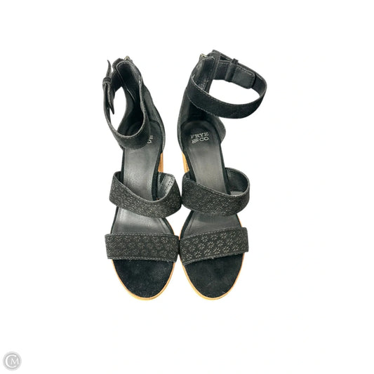Sandals Heels Block By Frye And Co In Black, Size: 8.5