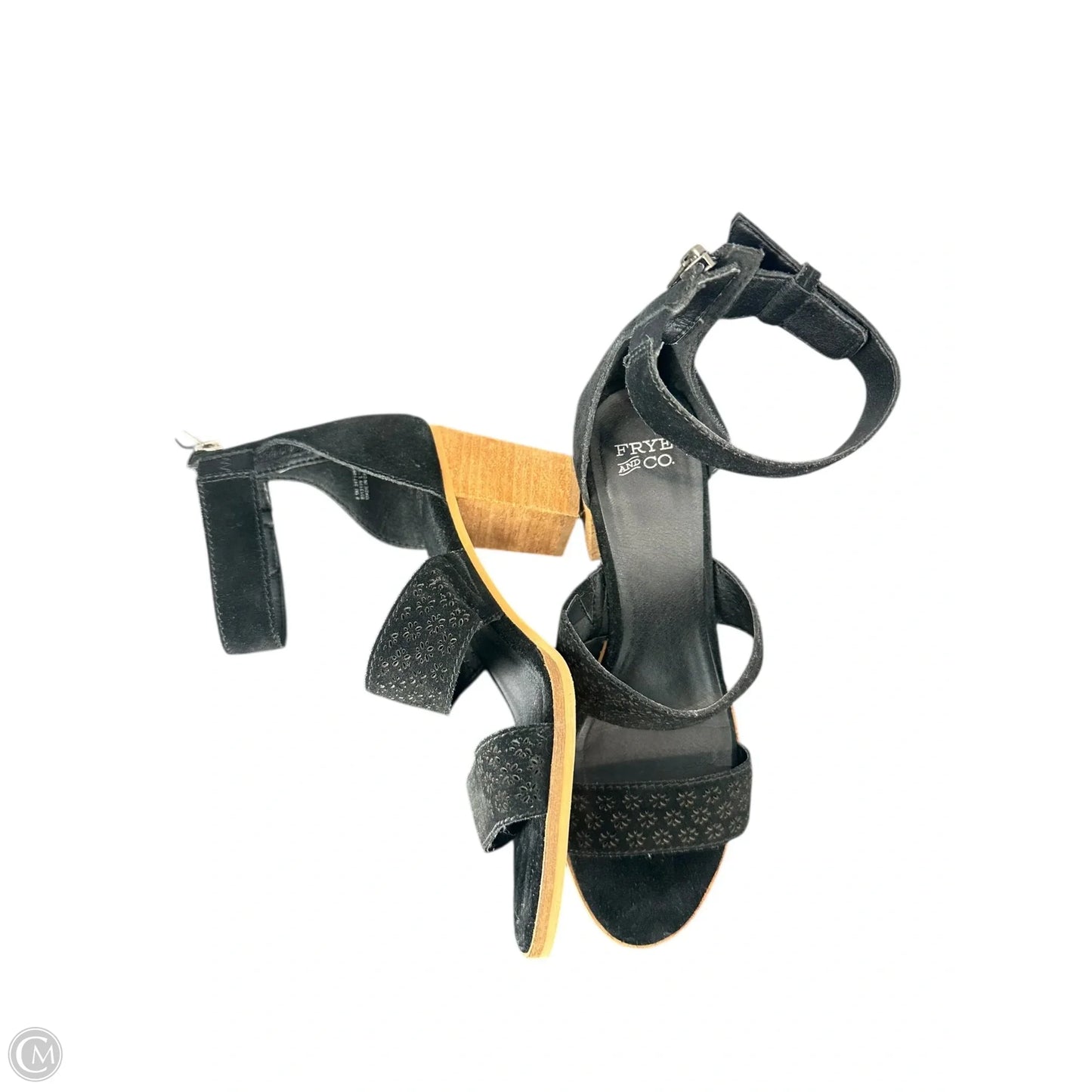 Sandals Heels Block By Frye And Co In Black, Size: 8.5