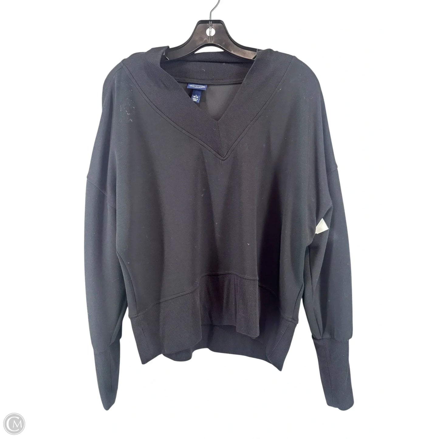 Top Long Sleeve By Scoop In Black, Size: L