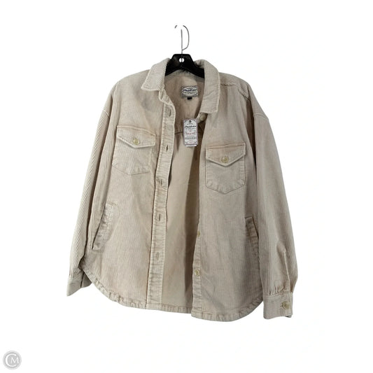 Jacket Shirt By Clothes Mentor In Tan, Size: M