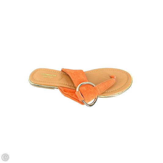 Sandals Flats By Liz Claiborne In Orange, Size: 9.5