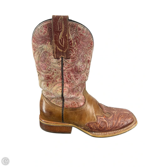 Boots Western By Clothes Mentor In Red & Tan, Size: 7