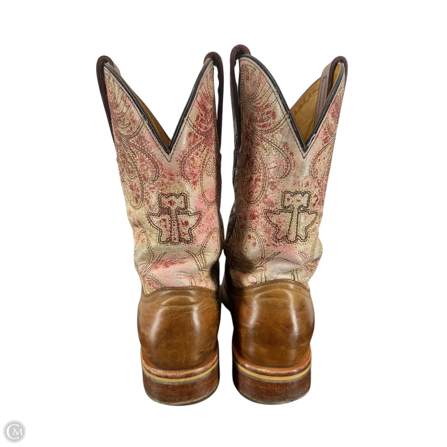 Boots Western By Clothes Mentor In Red & Tan, Size: 7