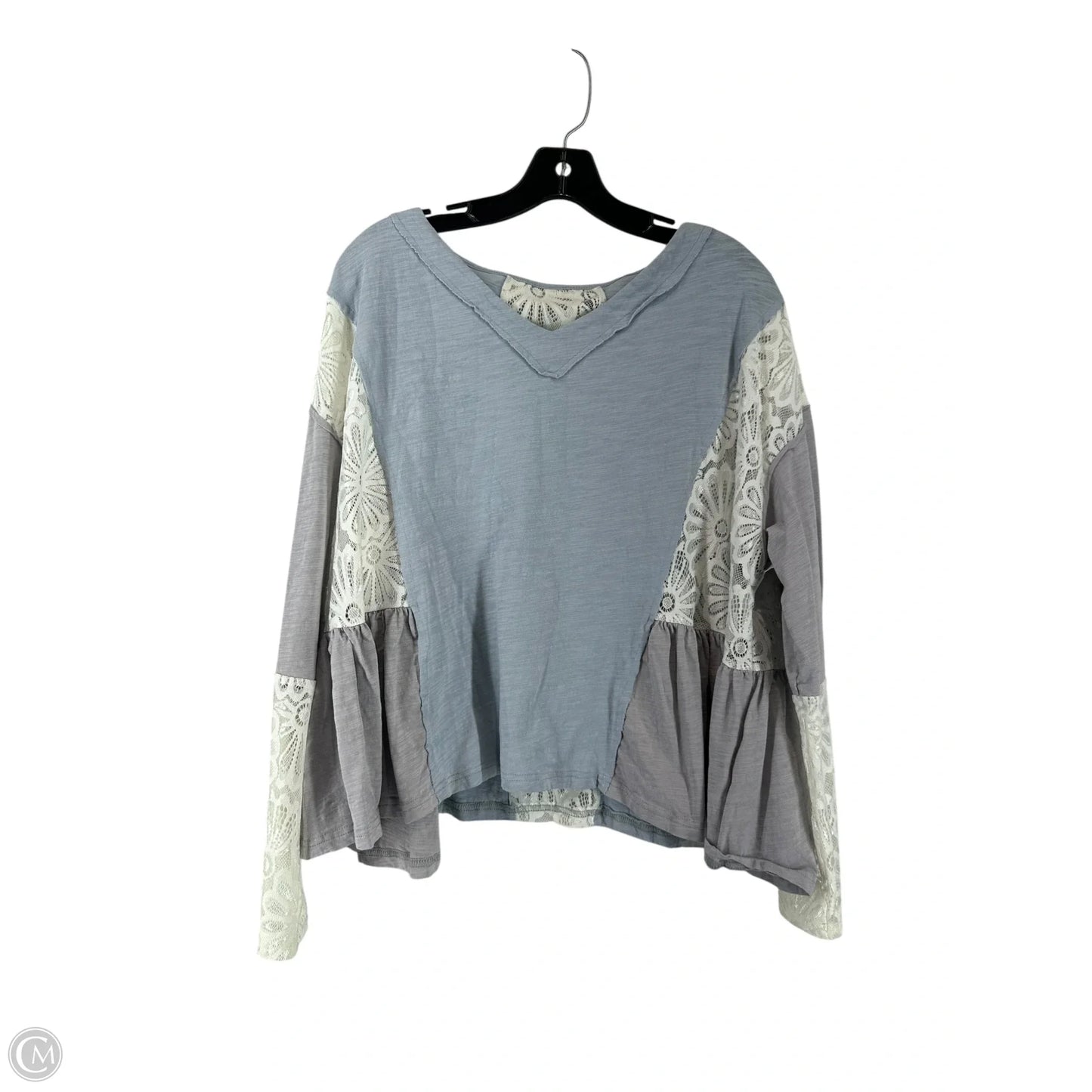 Top Long Sleeve By Shein In Grey, Size: L