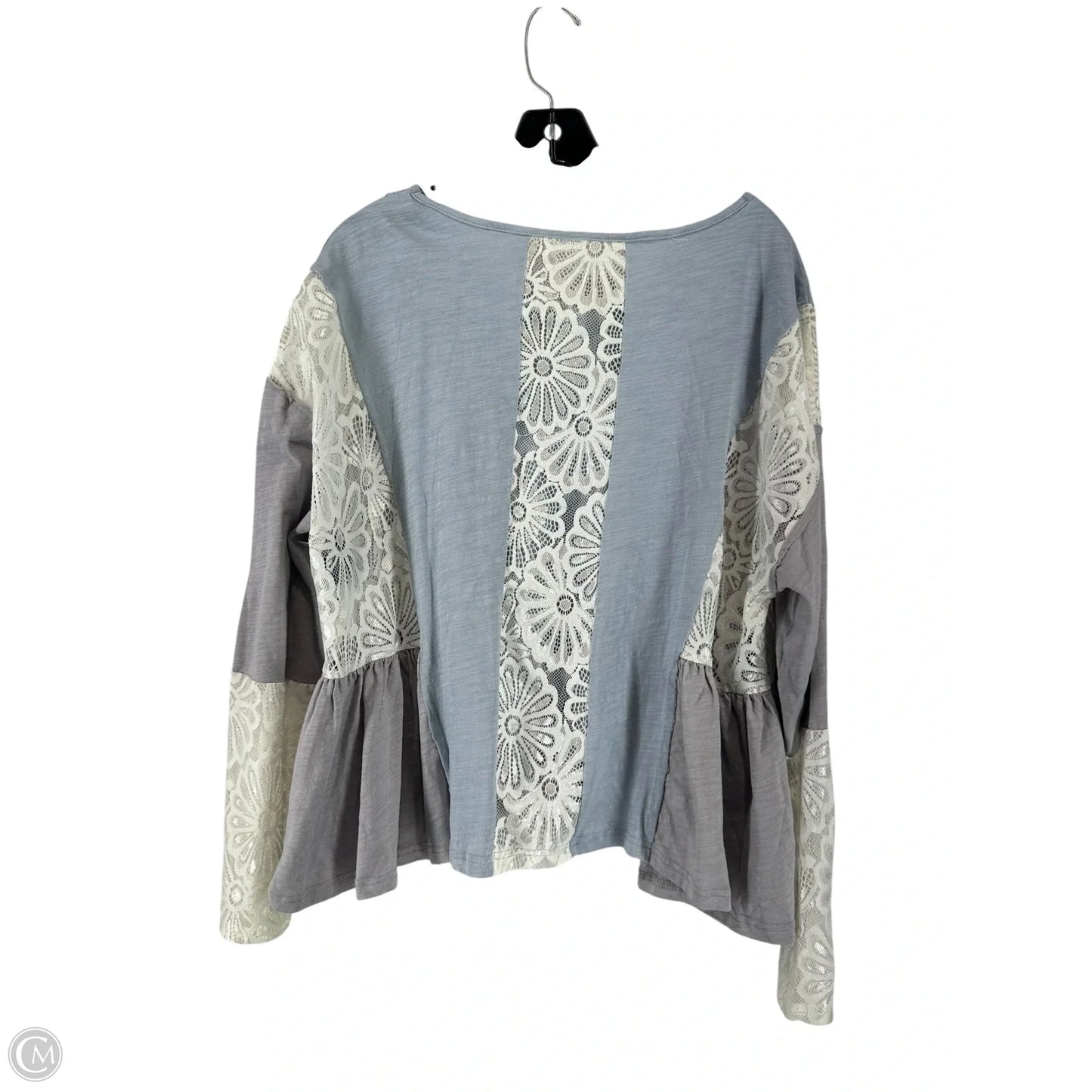Top Long Sleeve By Shein In Grey, Size: L