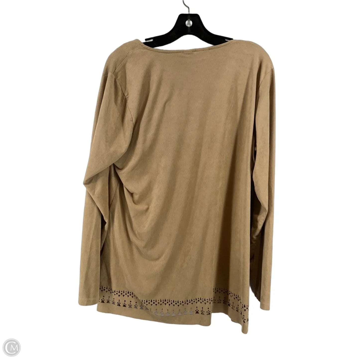 Top Long Sleeve By West Bound In Brown, Size: L