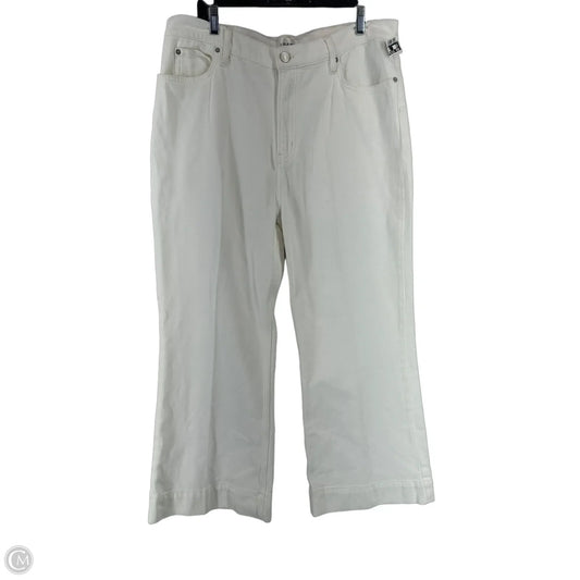 Jeans Flared By Frame In White, Size: 14