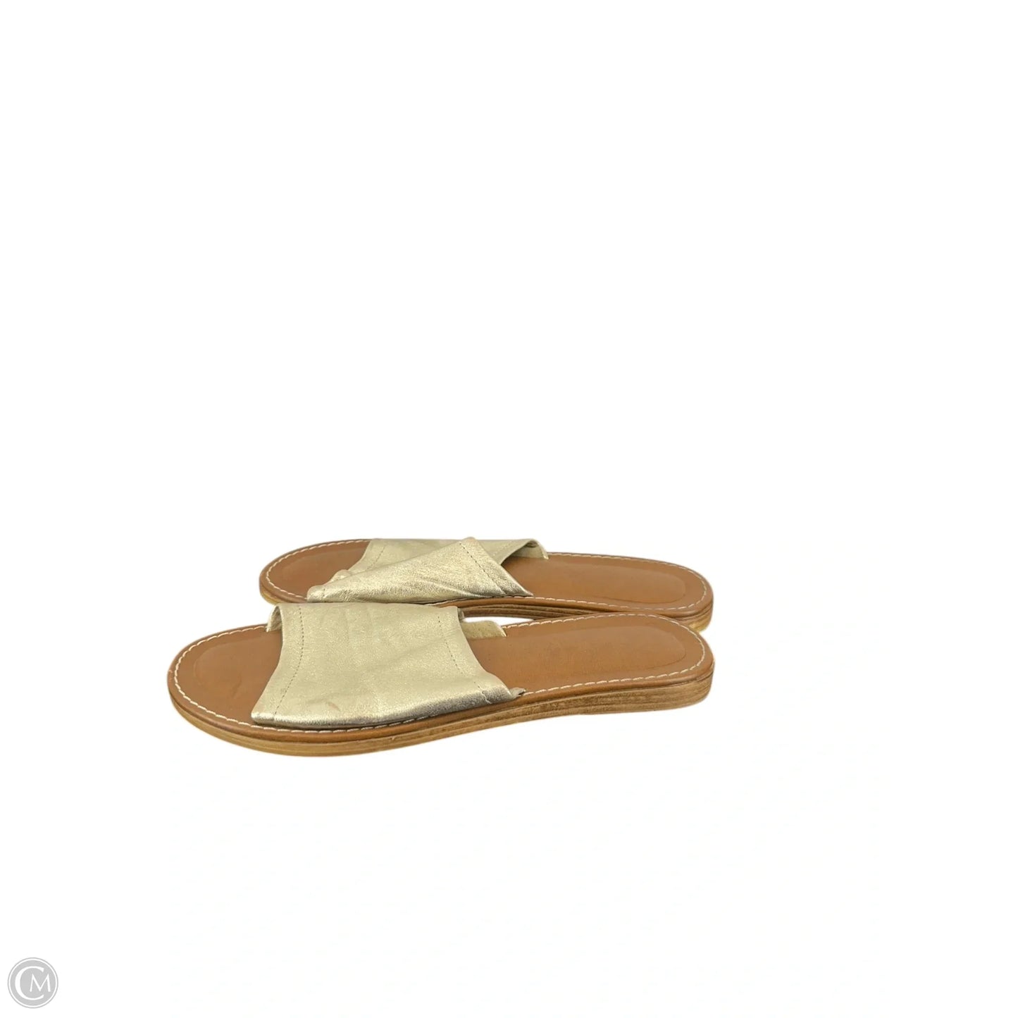 Sandals Flats By Clothes Mentor In Gold, Size: 7