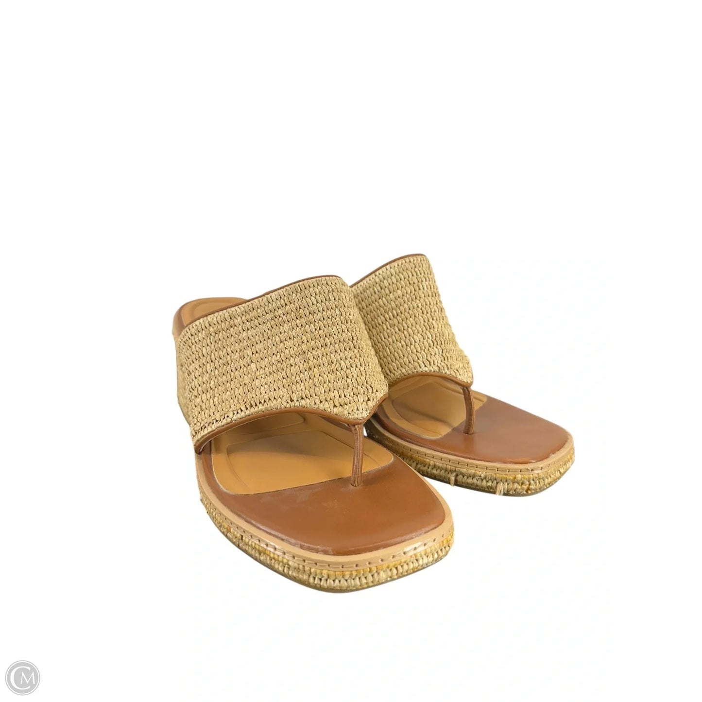 Sandals Heels Block By Franco Sarto In Brown, Size: 9
