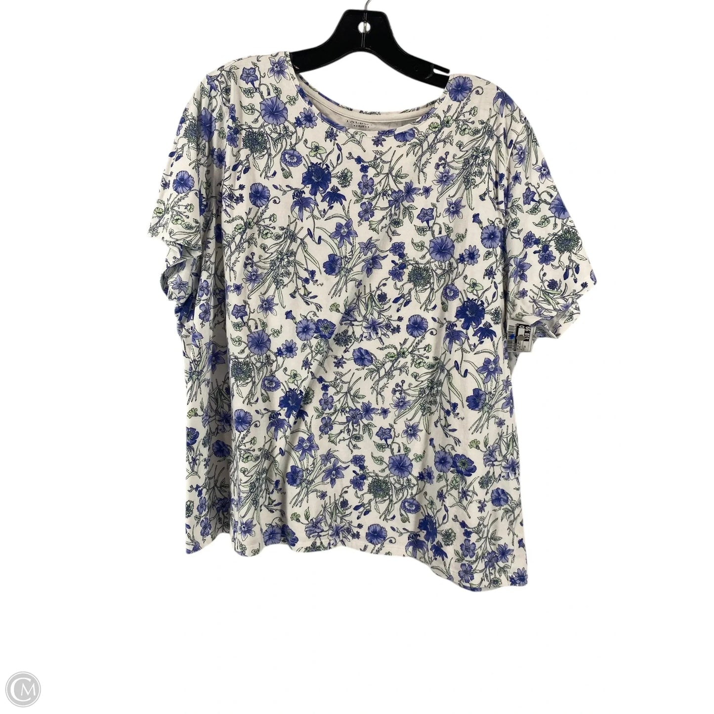 Top Short Sleeve Basic By Talbots In Floral Print, Size: 3x