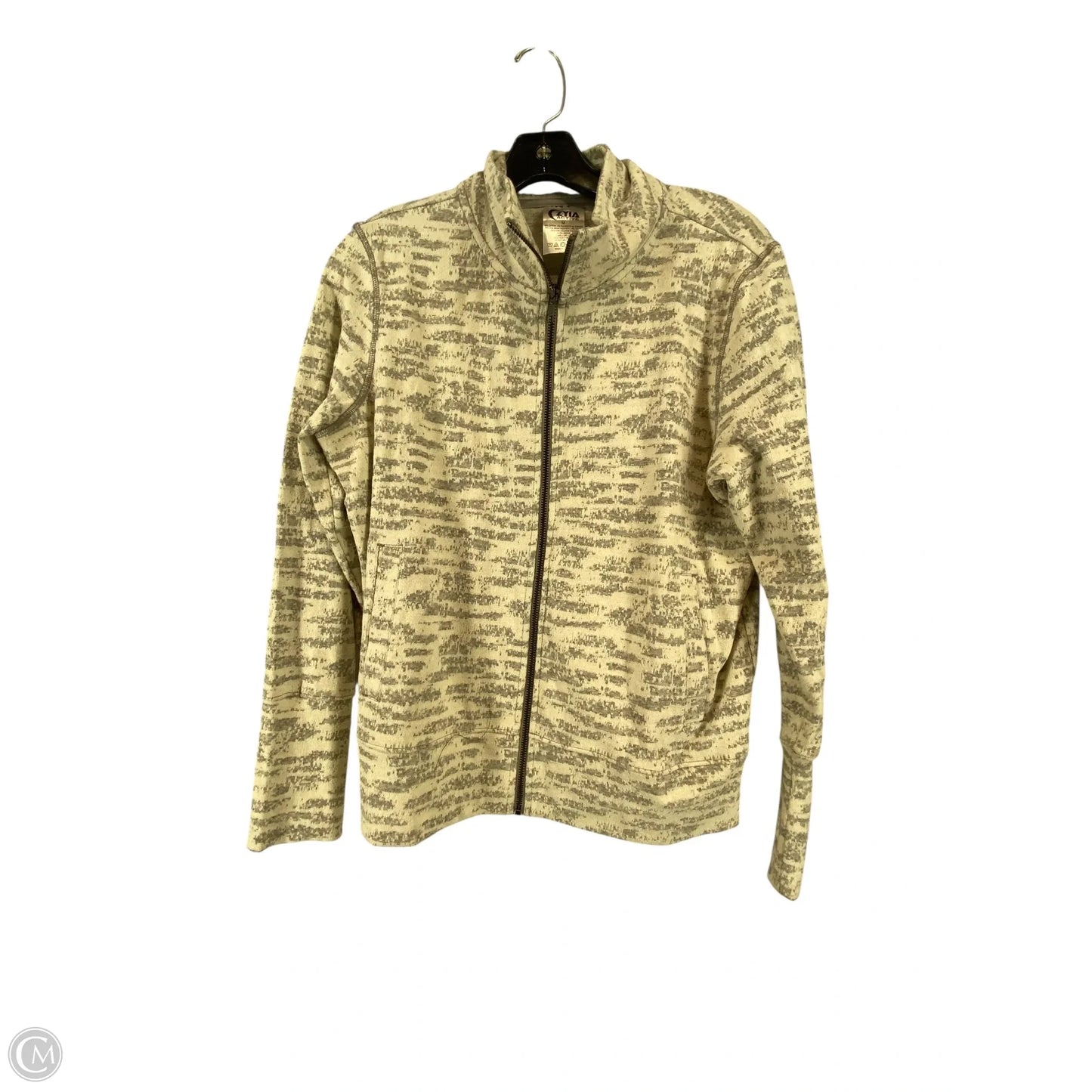 Athletic Jacket By Zyia In Grey & White, Size: M