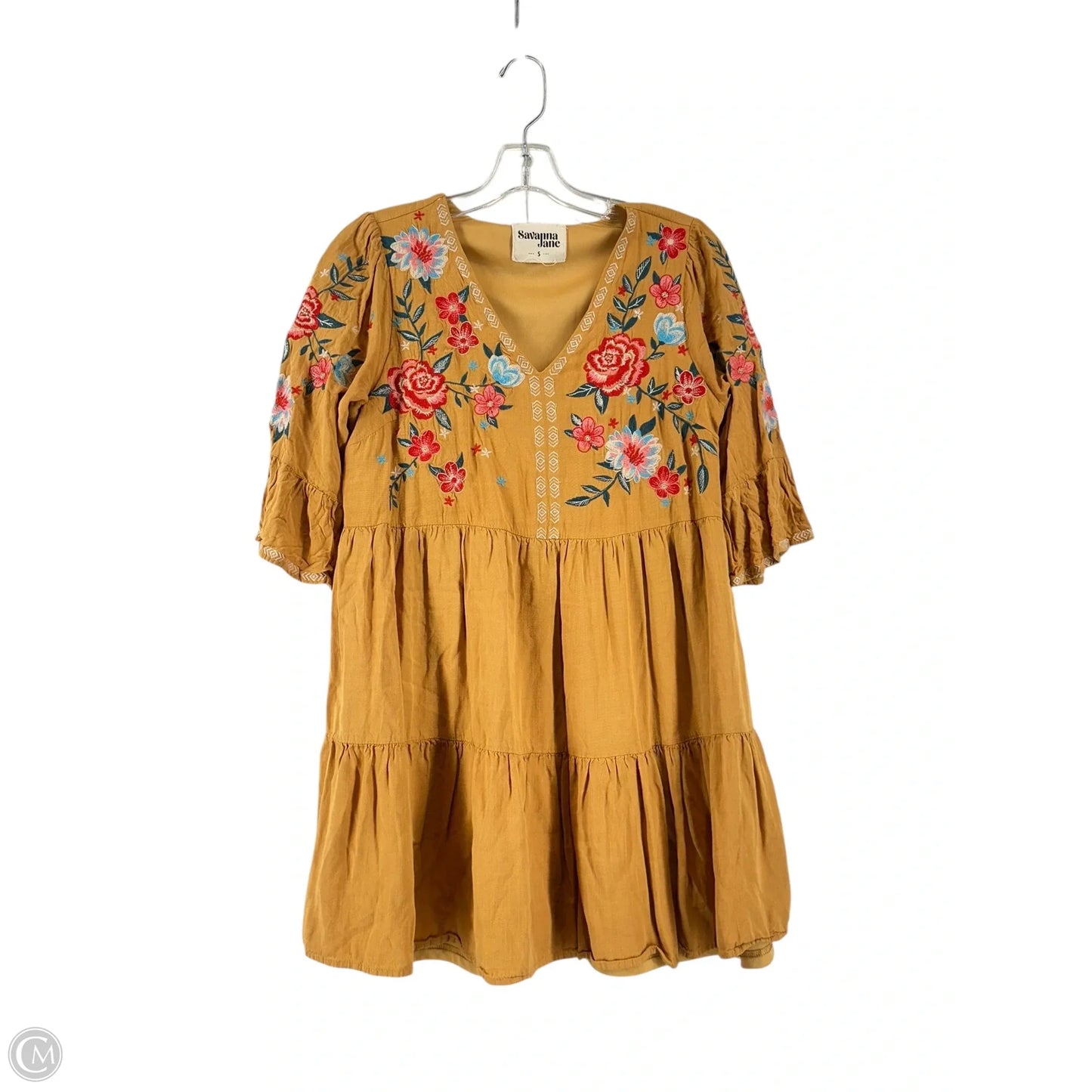 Dress Casual Short By Savanna Jane In Yellow, Size: S