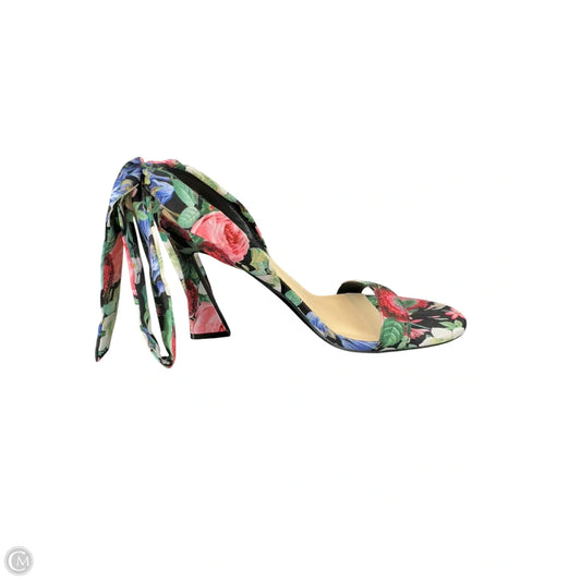 Sandals Heels Stiletto By Nine West In Floral Print, Size: 6.5