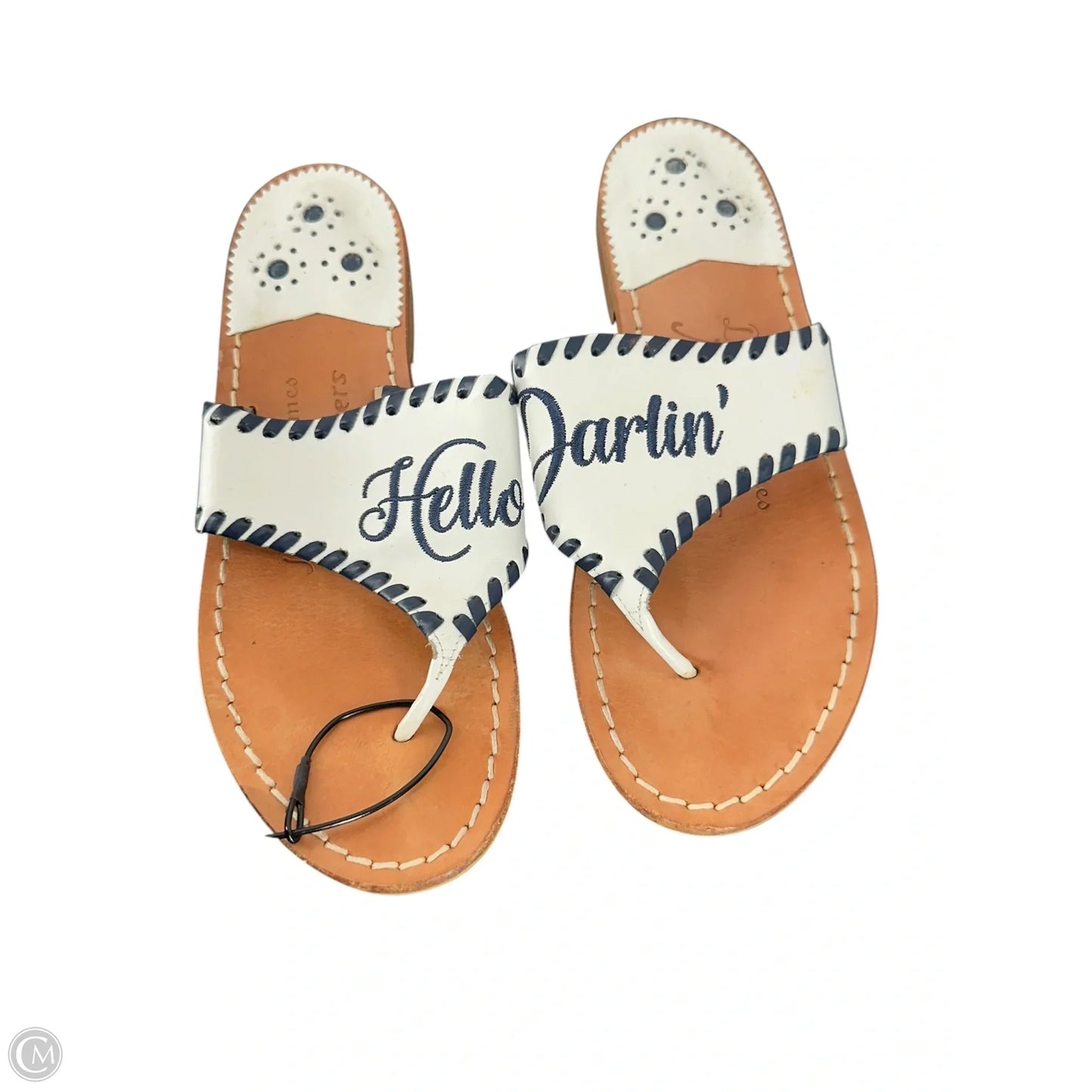 Sandals Flats By Jack Rogers In Blue & White, Size: 6