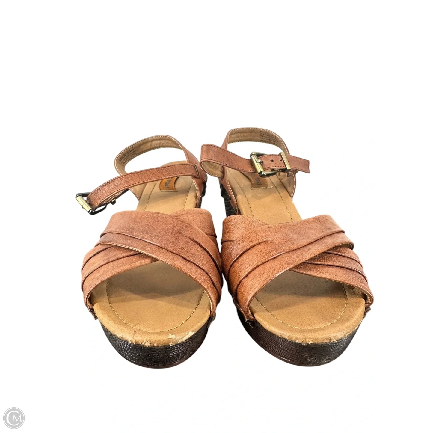 Sandals Heels Block By Miz Mooz In Brown, Size: 7