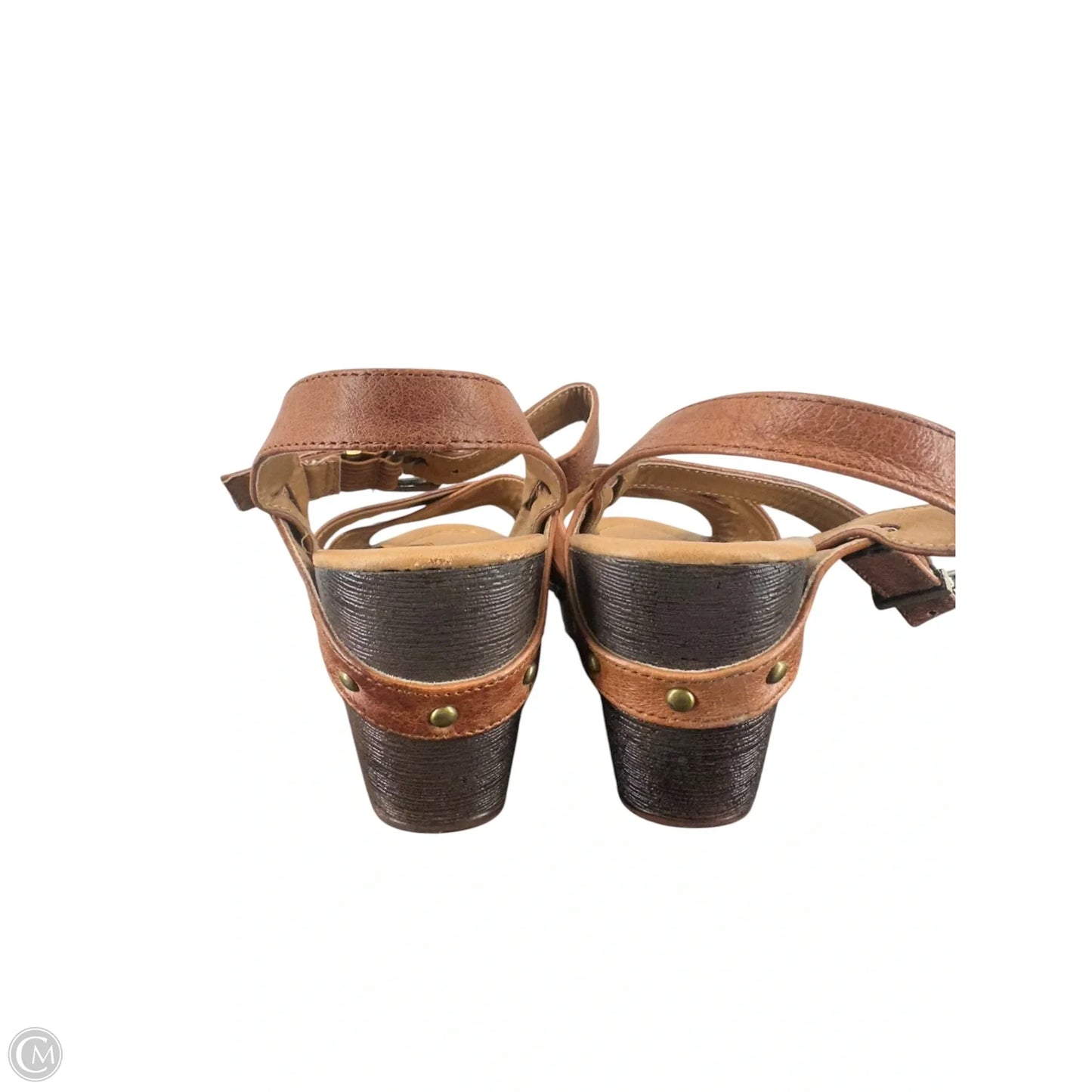 Sandals Heels Block By Miz Mooz In Brown, Size: 7