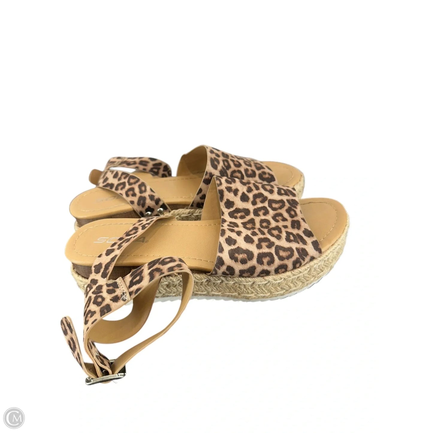 Sandals Heels Platform By Soda In Animal Print, Size: 8