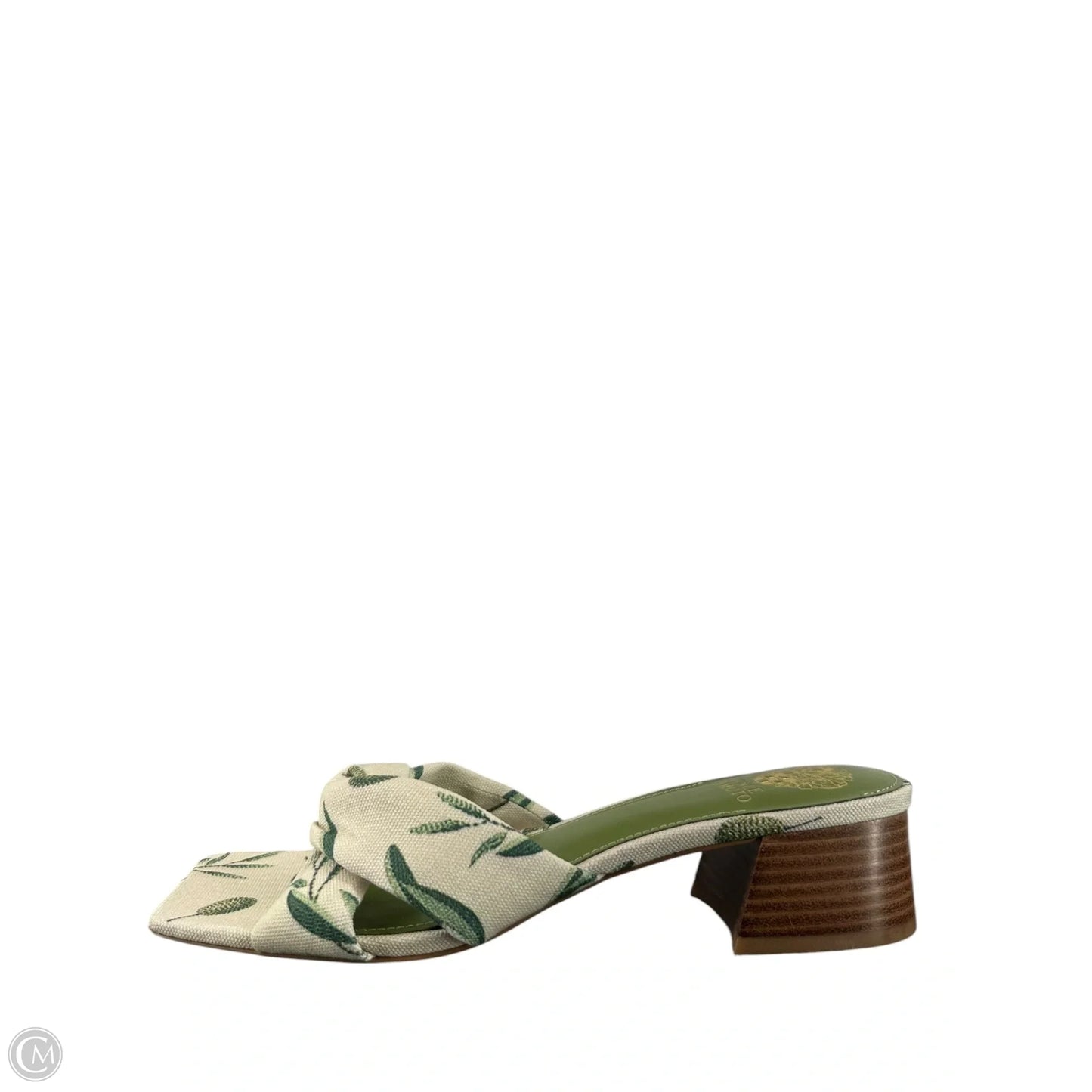 Sandals Heels Block By Vince Camuto In Cream & Green, Size: 10