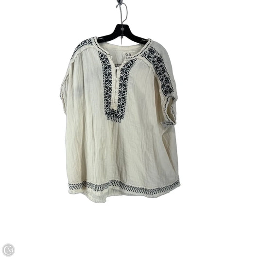 Top Short Sleeve By Johnny Was In Cream, Size: L