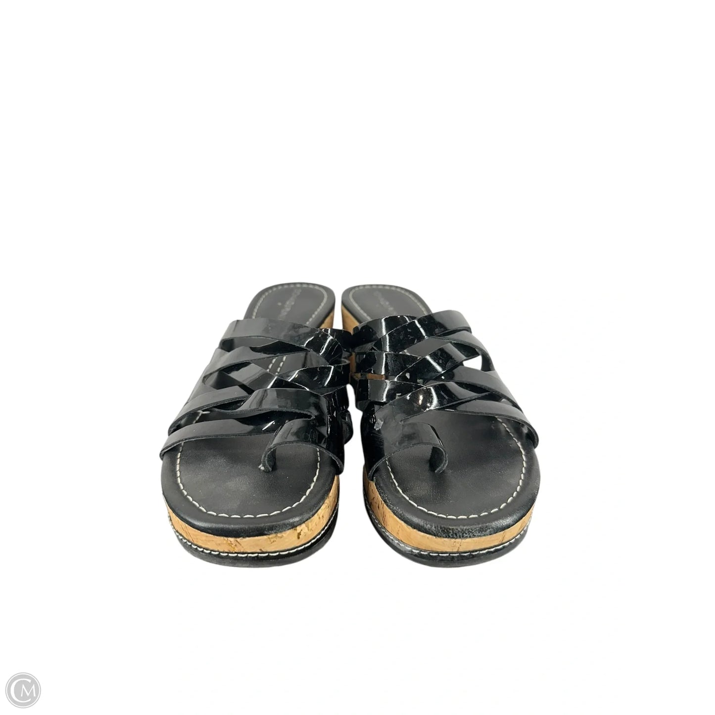 Sandals Heels Wedge By Donald Pliner In Black & Tan, Size: 8.5