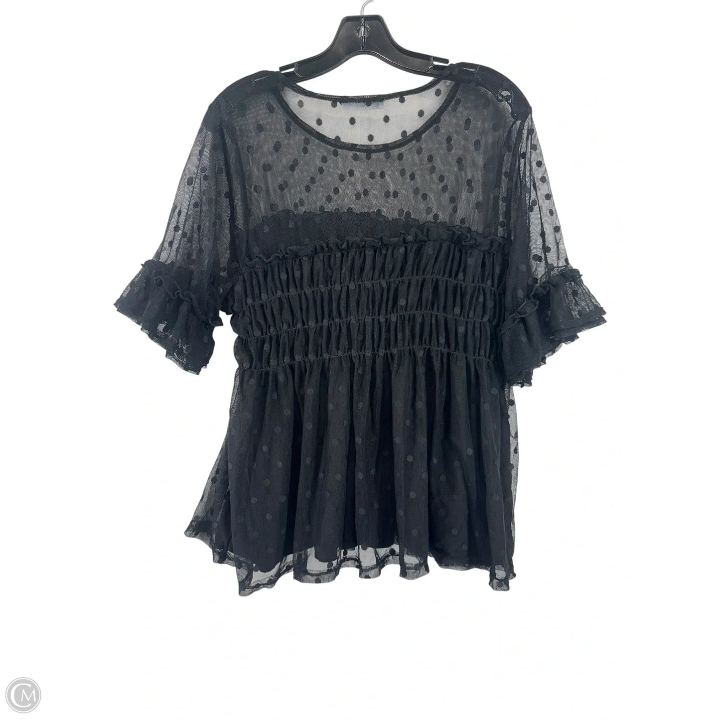 Top Short Sleeve By Clothes Mentor In Black, Size: 3x