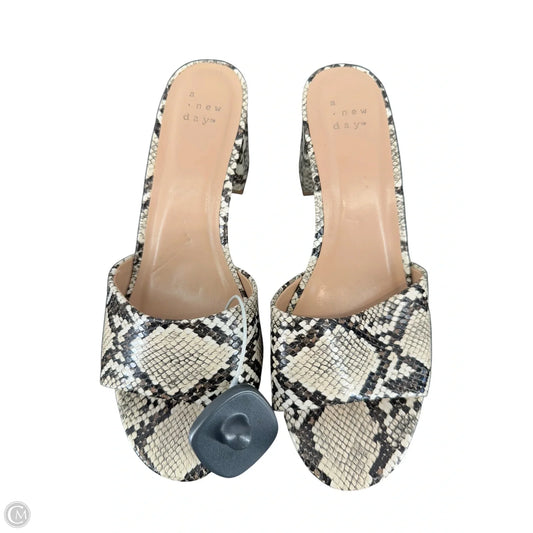 Sandals Heels Block By A New Day In Snakeskin Print, Size: 8