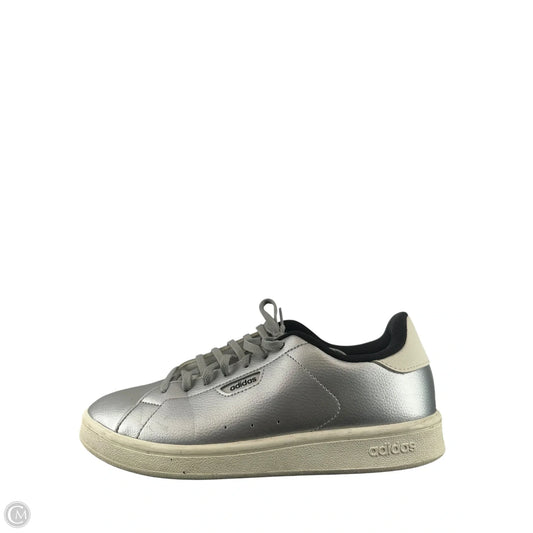 Shoes Sneakers By Adidas In Silver, Size: 9