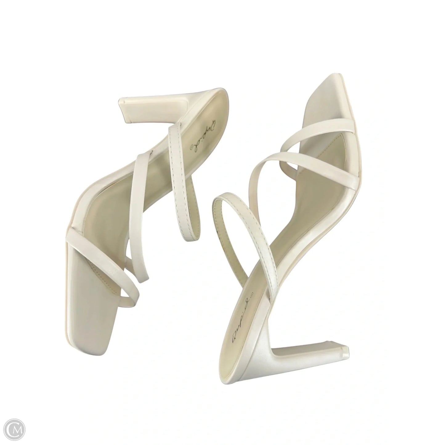 Sandals Heels Stiletto By Qupid In White, Size: 6