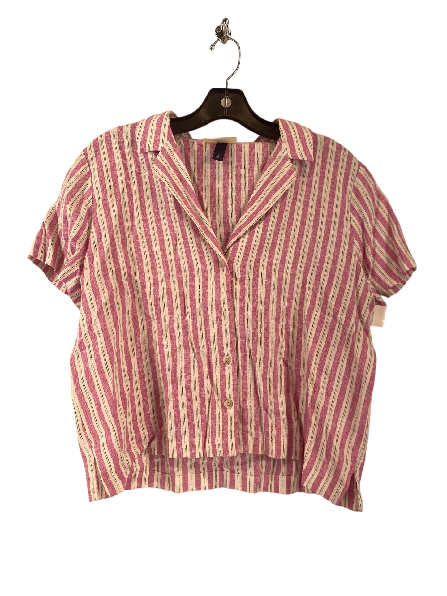 Striped Pattern Top Short Sleeve Universal Thread, Size S