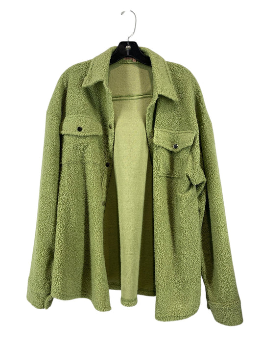 Jacket Faux Fur & Sherpa By Clothes Mentor In Green, Size: L