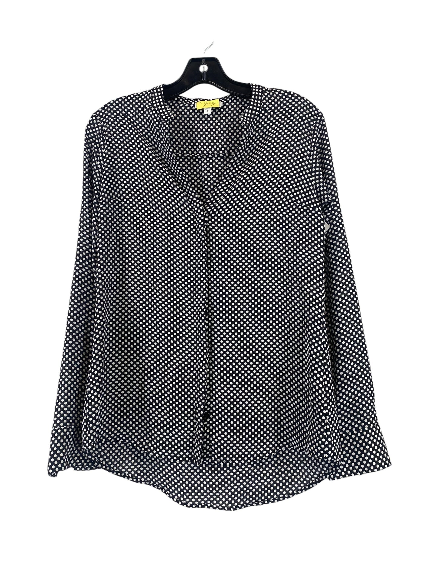 Blouse Long Sleeve By Express In Polkadot Pattern, Size: S