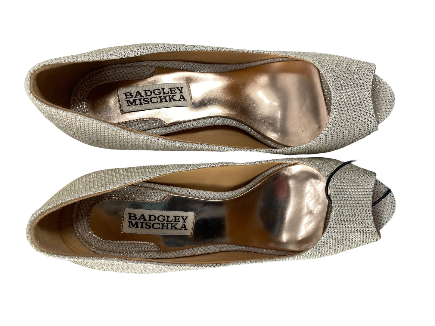 Gold Shoes Heels Stiletto Badgley Mischka, Size 7
