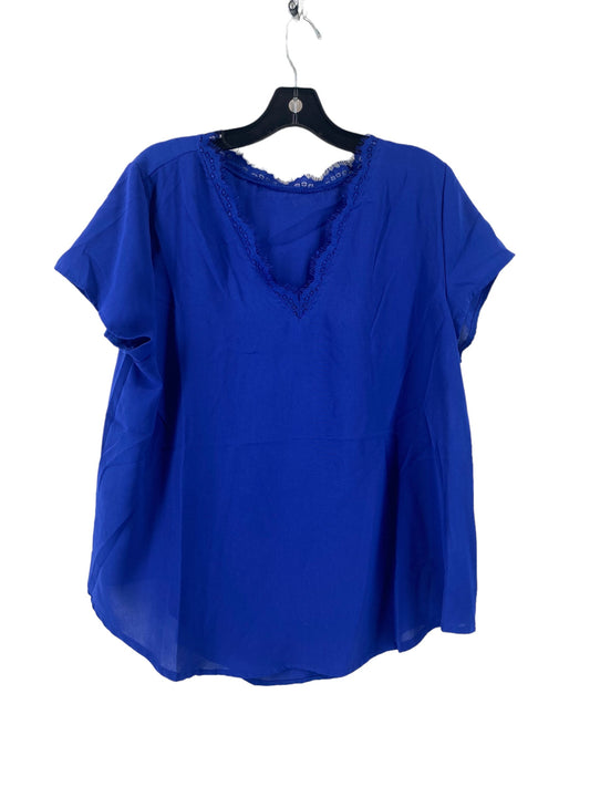 Blue Top Short Sleeve Clothes Mentor, Size Xl