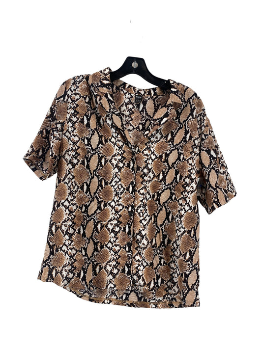 Snakeskin Print Top Short Sleeve Shein, Size L