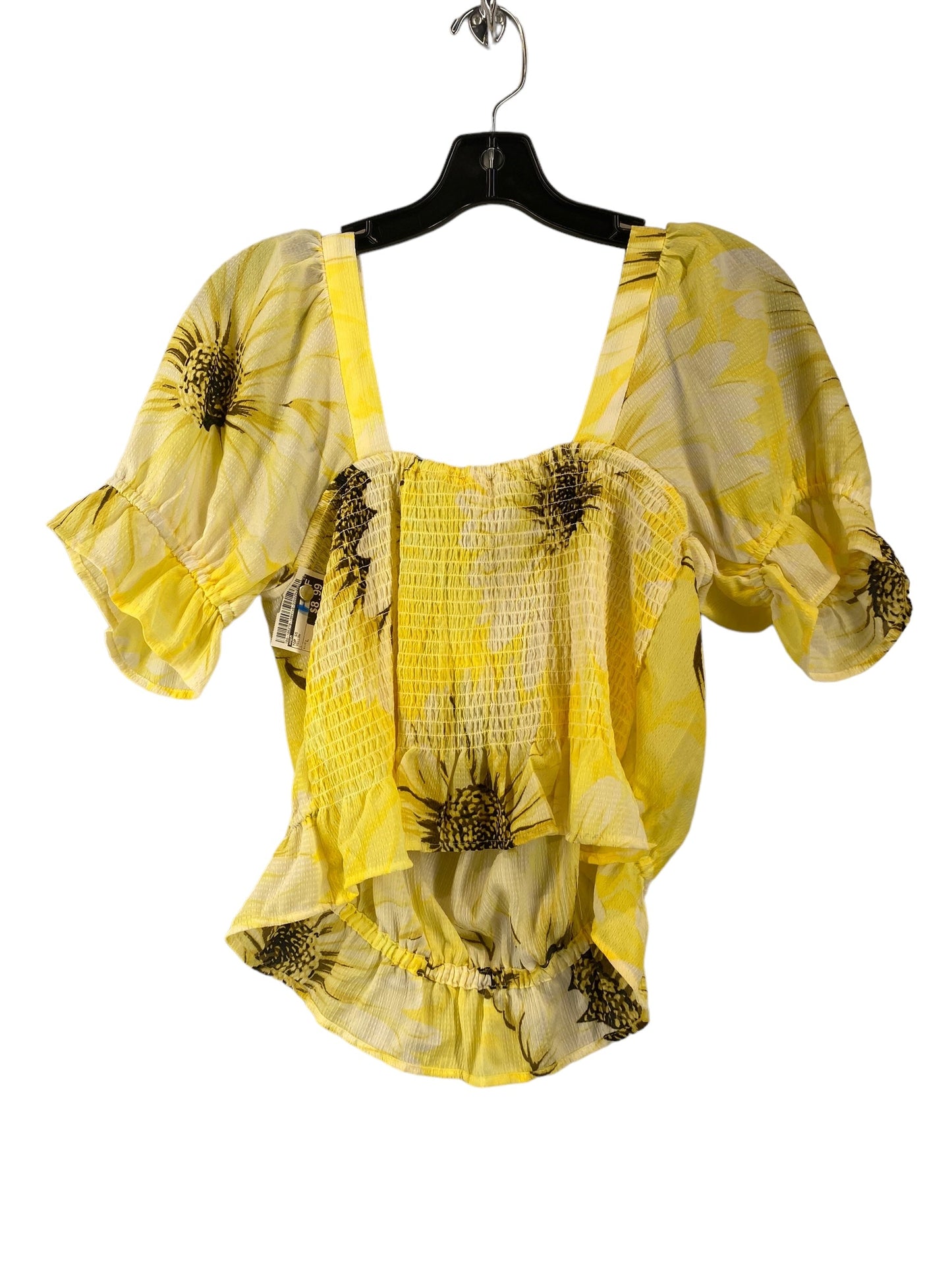 Yellow Top Short Sleeve H&m, Size L