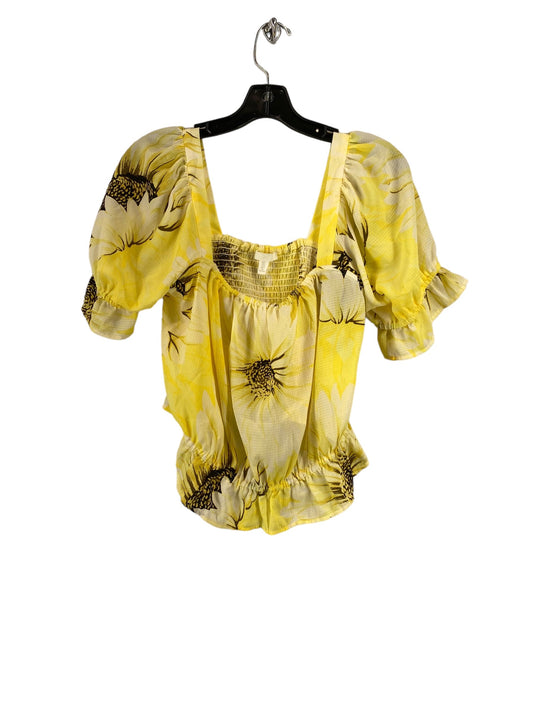 Yellow Top Short Sleeve H&m, Size L