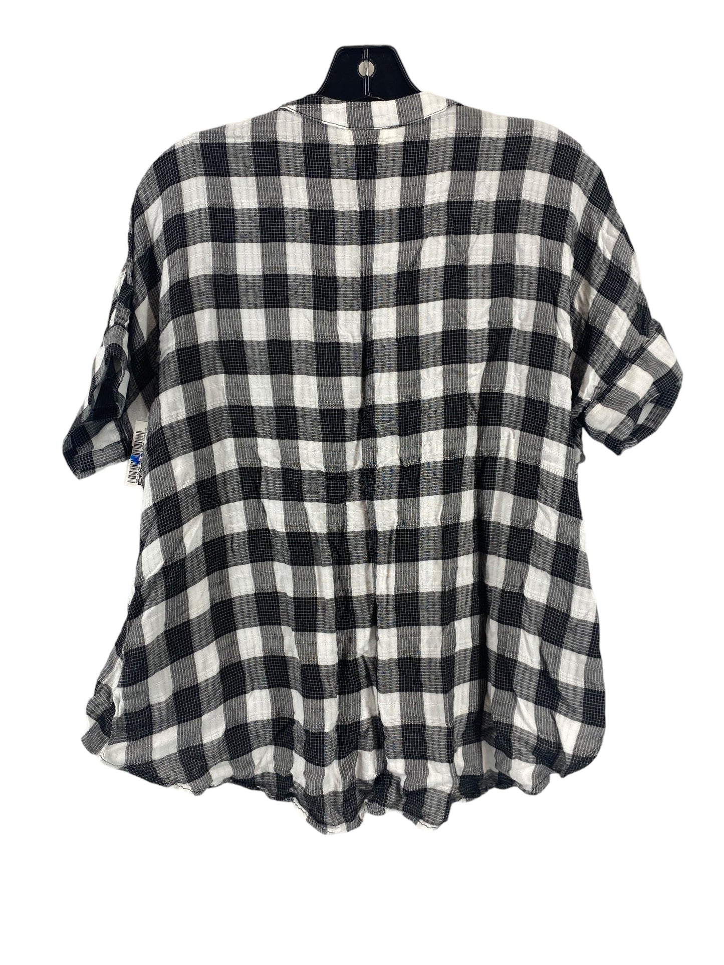 Plaid Pattern Top Short Sleeve Universal Thread, Size M