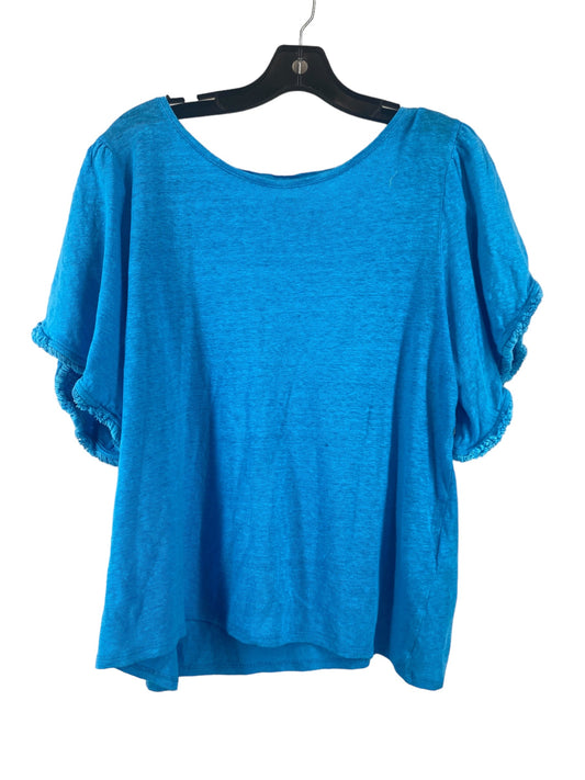 Blue Top Short Sleeve Chicos, Size 3