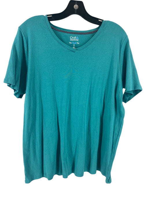 Teal Top Short Sleeve Basic Croft And Barrow, Size 1x