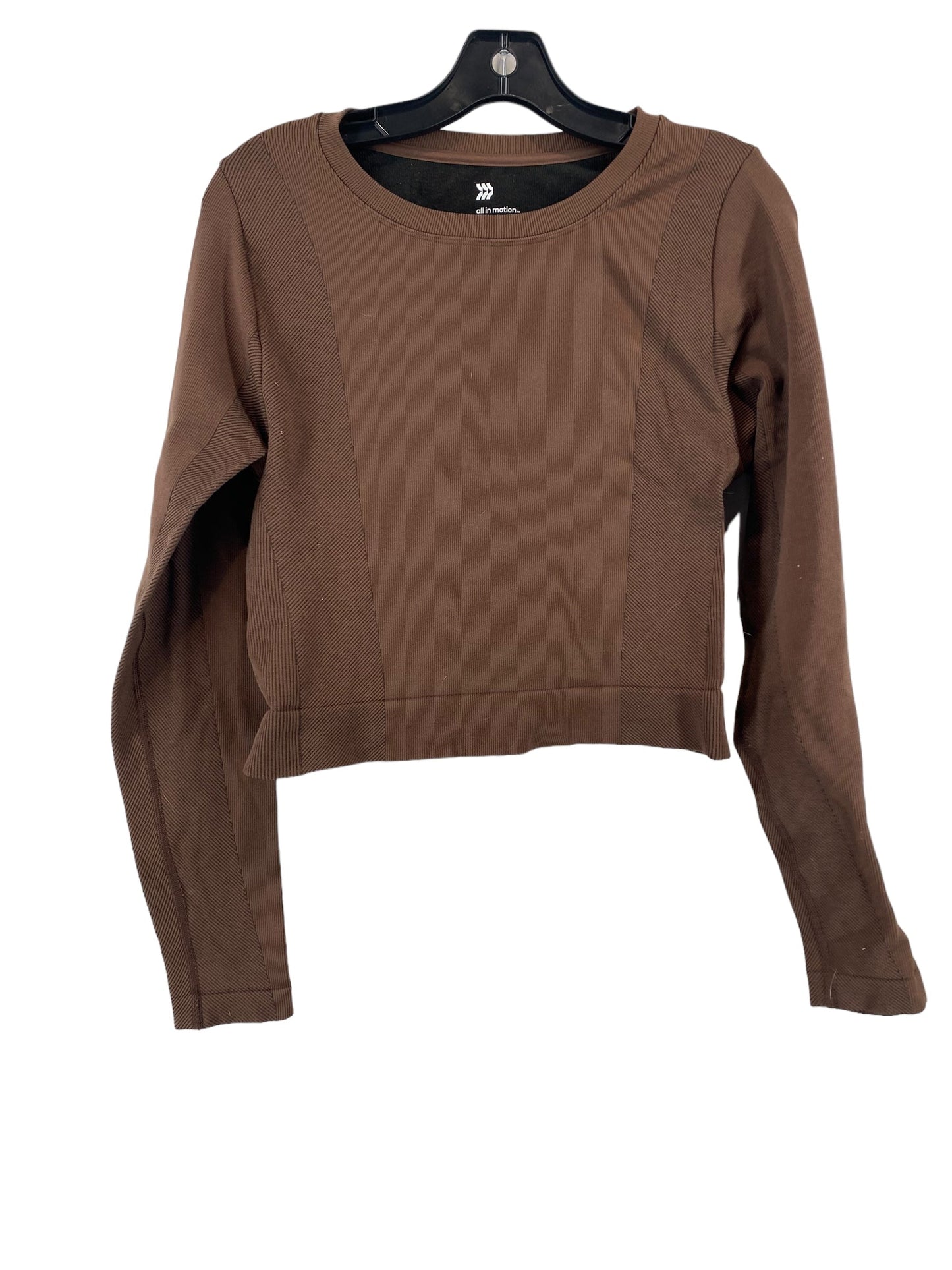 Brown Athletic Top Long Sleeve Crewneck All In Motion, Size Xl